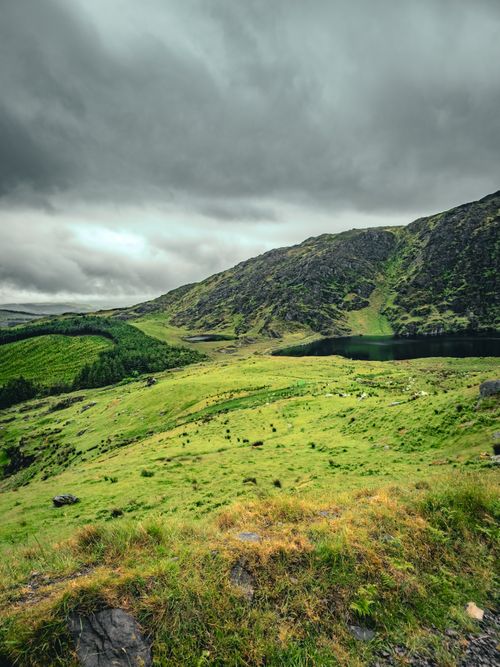 Free Stunning green hills of Ireland under a cloudy sky, perfect for travel and nature enthusiasts. Stock Photo