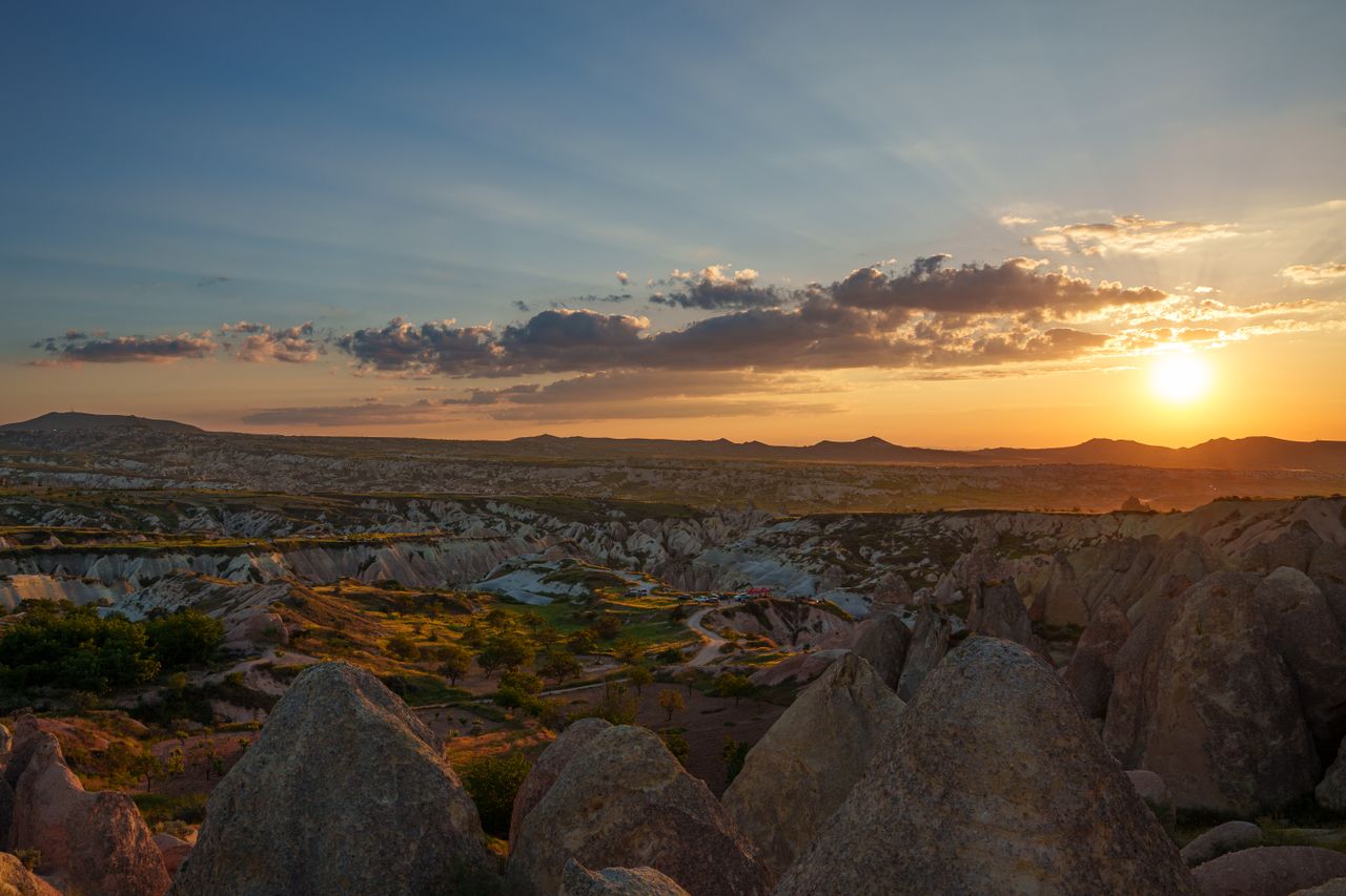 golden hour over g reme s unique rock formations in cappadocia showcas