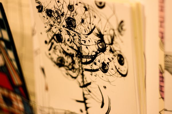 Swirling ink monoprint on paper — photo by Inna Lesyk on Pexels