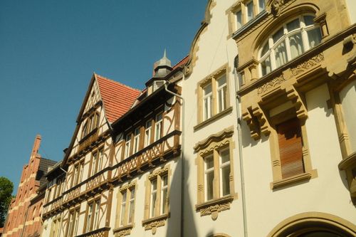 Free Charming half-timbered architecture in Quedlinburg, Germany during a sunny day. Stock Photo