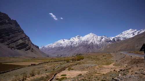 Free Breathtaking view of the snow-capped Himalayan mountains under a clear blue sky. Stock Photo