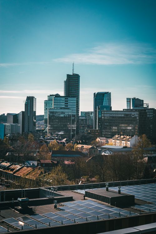 Free stock photo of city panorama, clear sky, european skyline Stock Photo