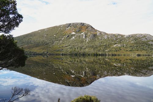 Free Stunning reflection of Cradle Mountain on a calm Dove Lake in Tasmania. Stock Photo