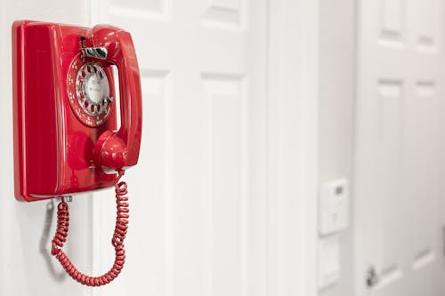Kostnadsfri bild av gammal telefon, modell 554, röd