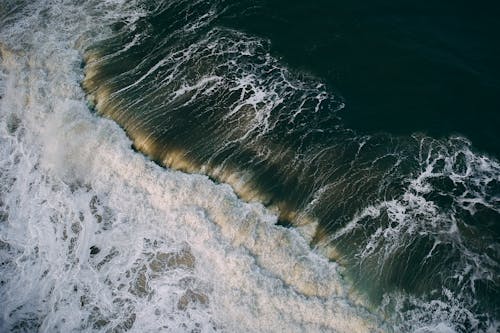 คลังภาพถ่ายฟรี ของ การถ่ายภาพโดรน, คลื่นทะเล, จากข้างบน