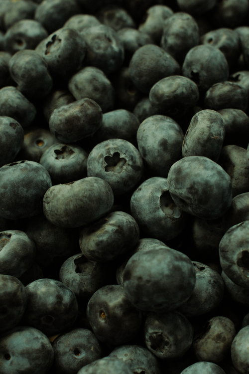 Free A high contrast close-up of fresh blueberries highlighting texture and color. Stock Photo
