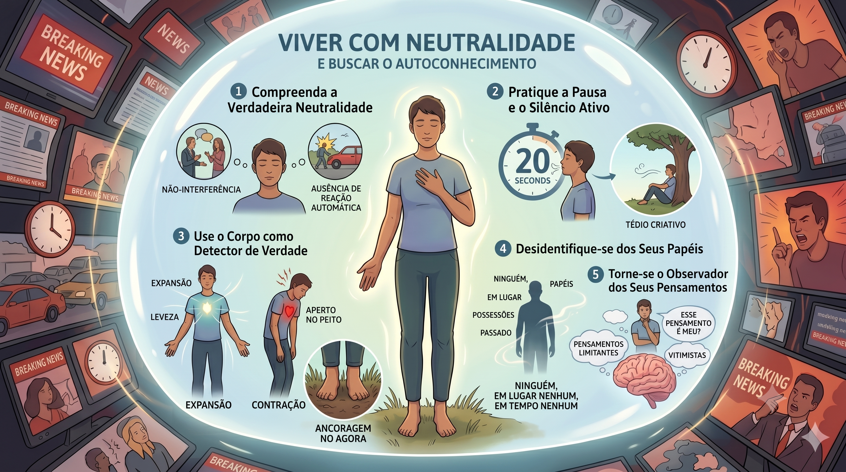 Para viver de forma neutra e buscar o autoconhecimento no atual momento.