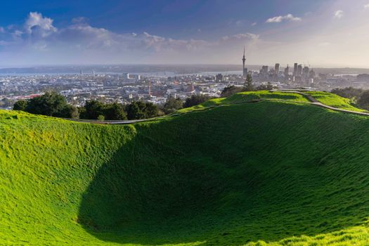 Mt Eden volcano morning — Auckland