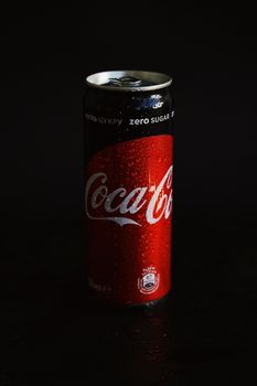 Coca Cola Can on Black Surface