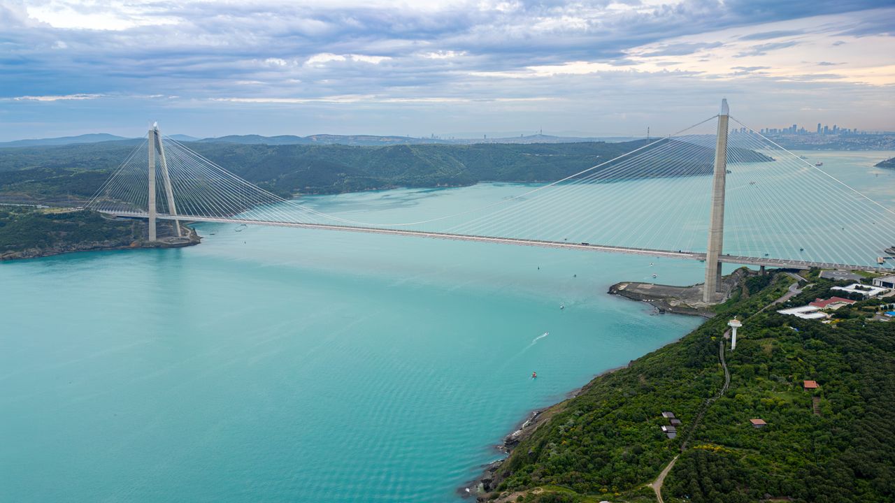 stunning aerial view of yavuz sultan selim bridge spanning the bosphor