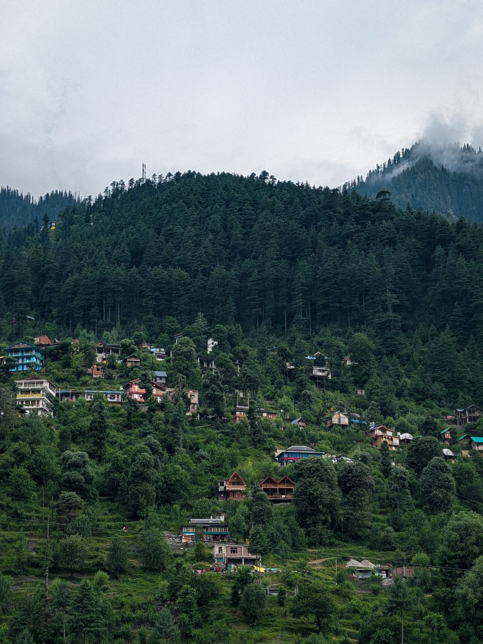 Jibhi village on its wooded hillside