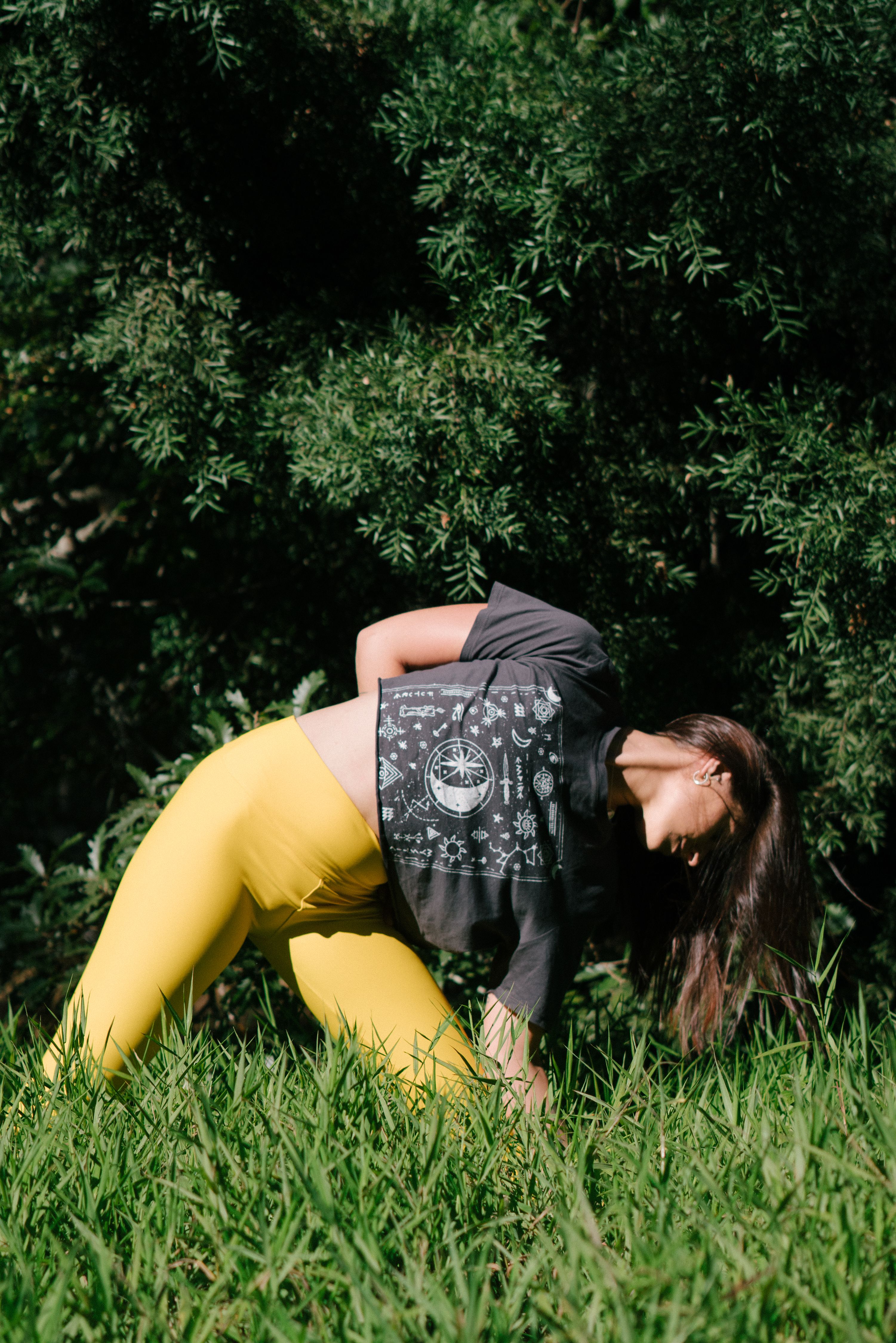 Peaceful meditation practicing somatic mindfulness for trauma healing