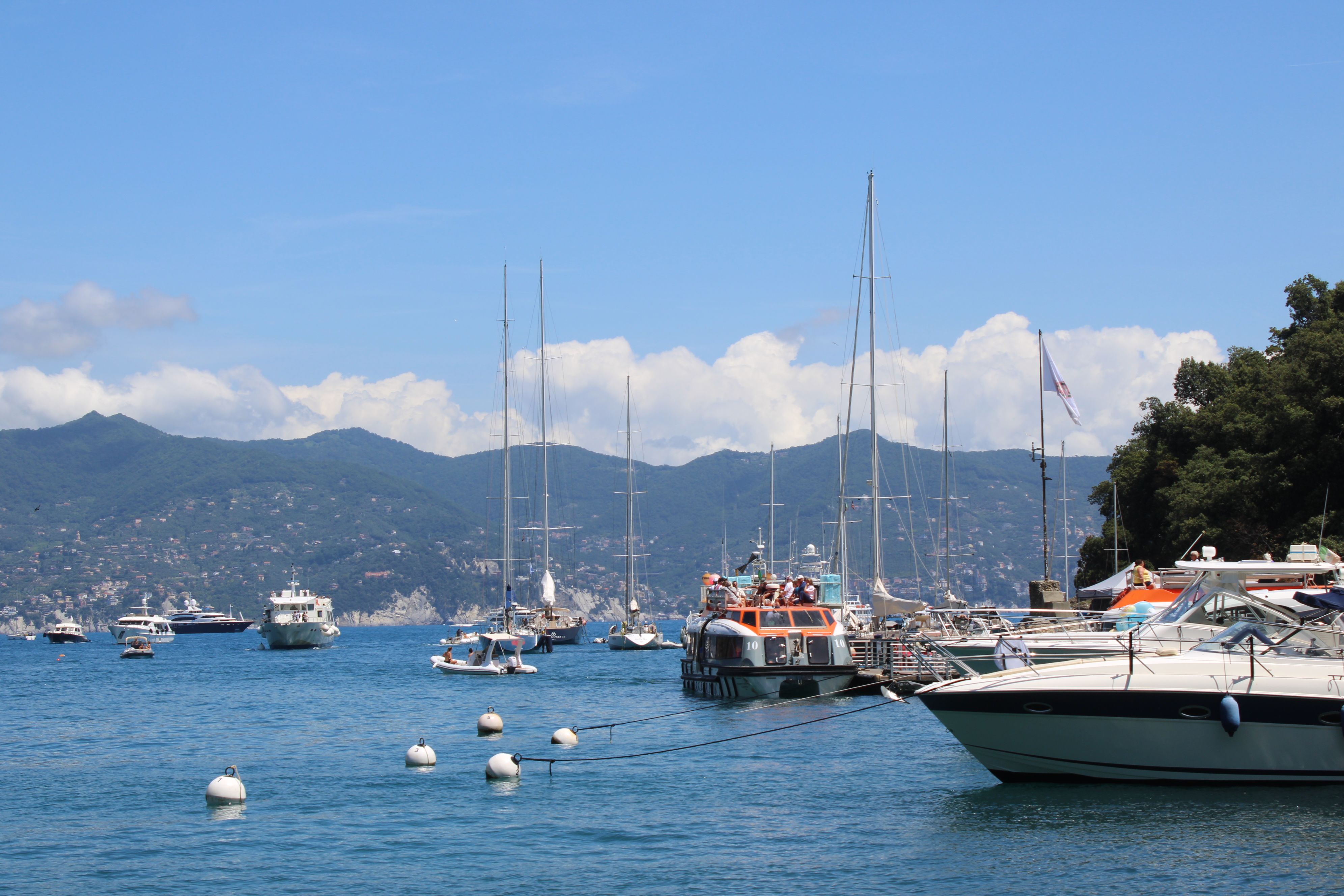 Unforgettable Alanya Starcraft Night Disco Yacht with Foam Party & Transfer Review 2026 - Vibrant harbor scene with boats in Portofino, framed by the Ligurian hills.