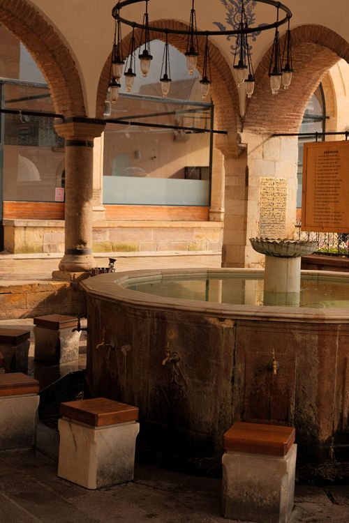 Free Beautiful fountain in a historic building courtyard, Kastamonu. Stock Photo