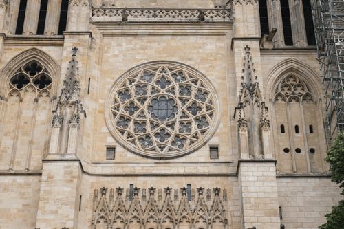 Free Detailed view of the Gothic facade of Saint-André Cathedral in Bordeaux, France. Stock Photo