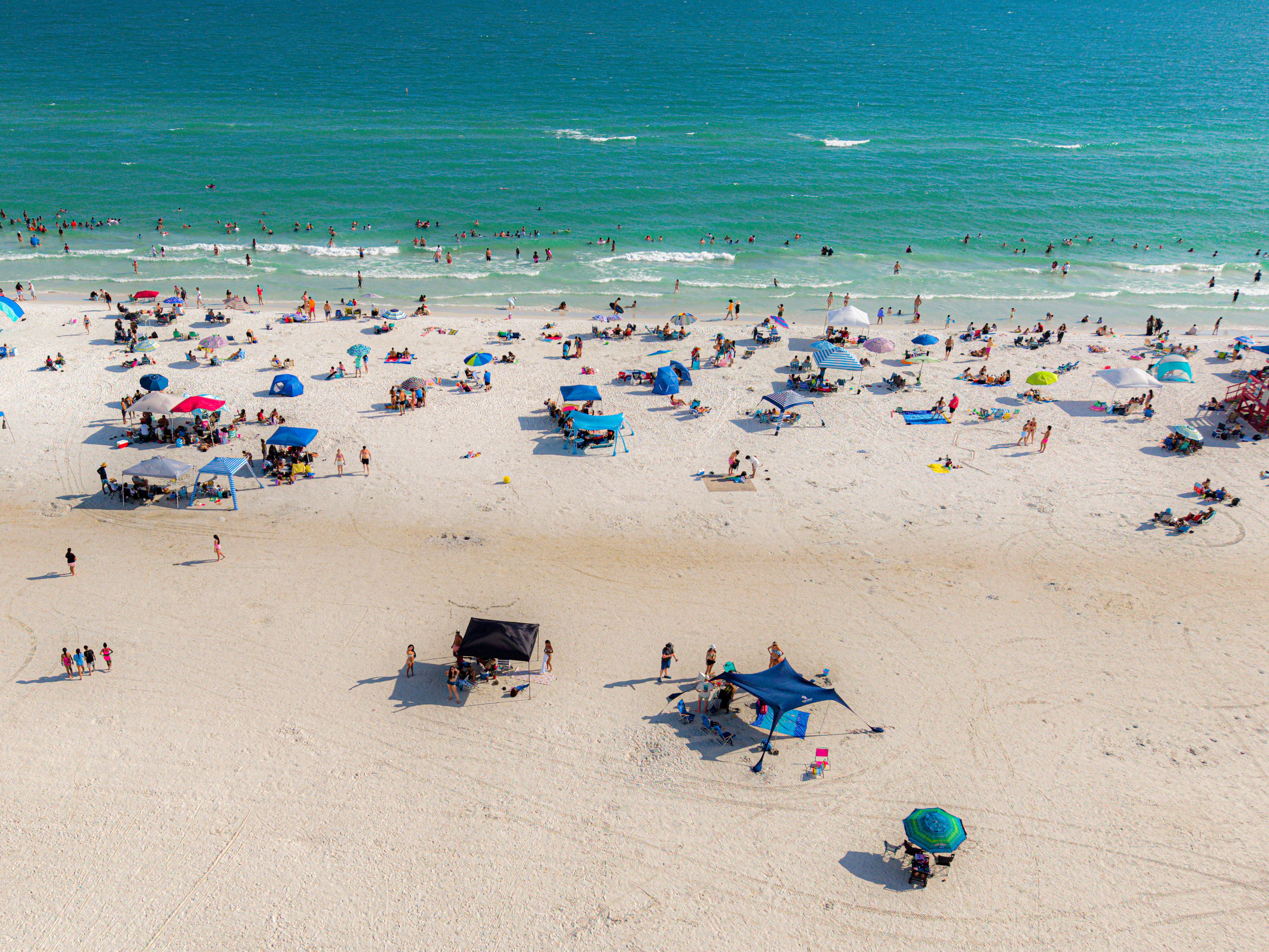Aerial drone photo of a Florida beach and coastline
