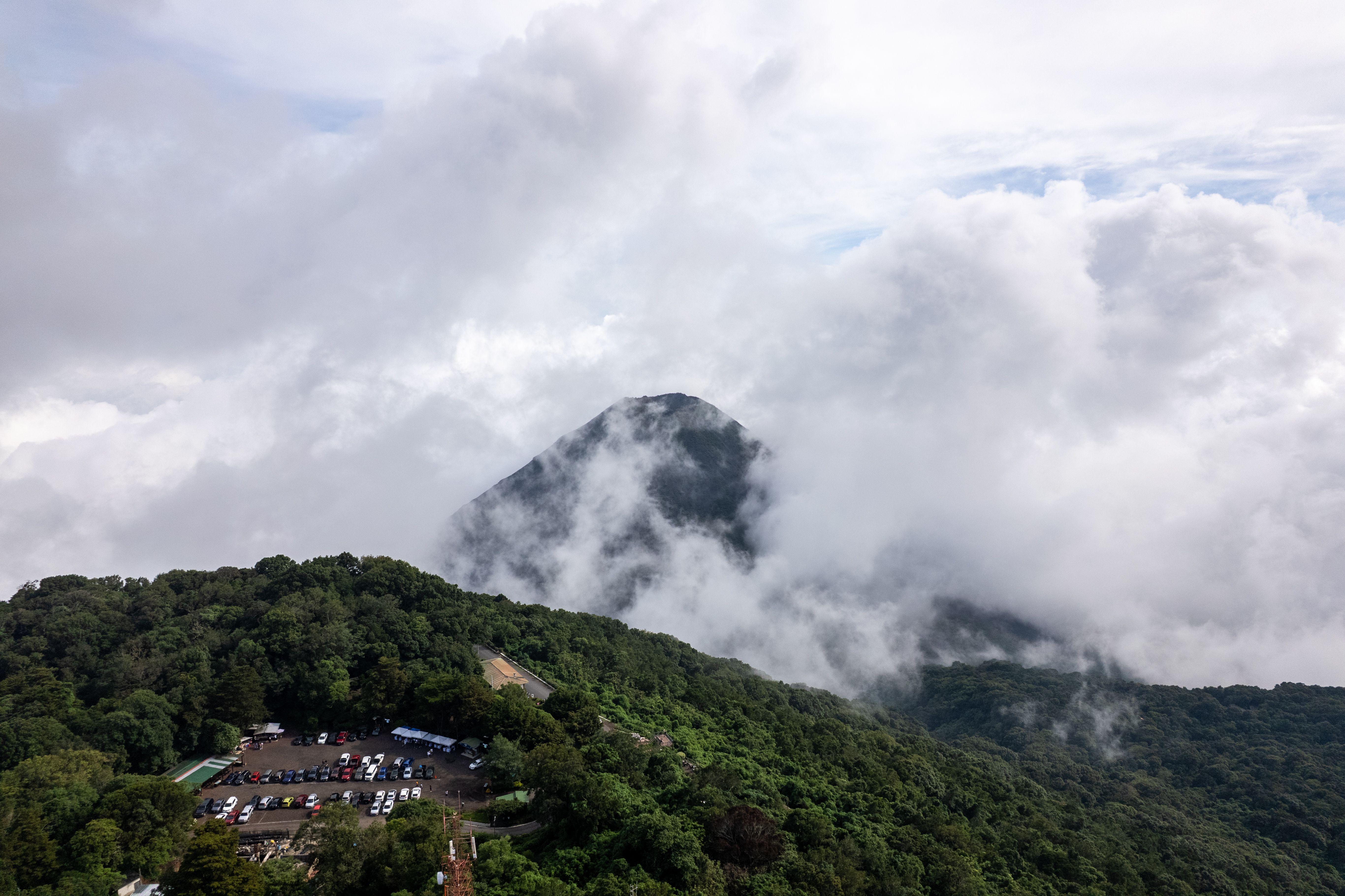 Las mgławy na zboczu Cerro Verde