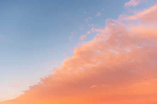 Cielo Nublado Naranja Y Azul Durante La Puesta De Sol