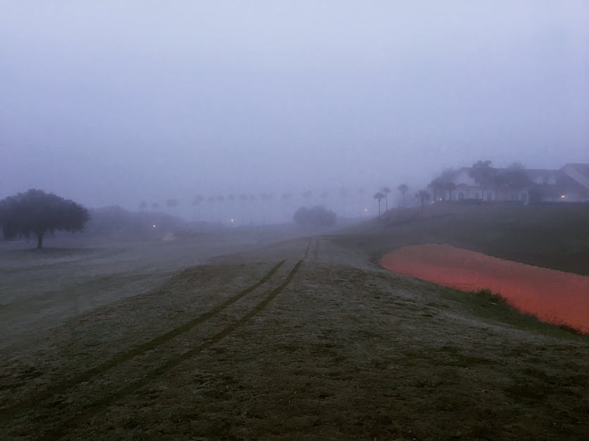 Free stock photo of Fairway, fog, foggy