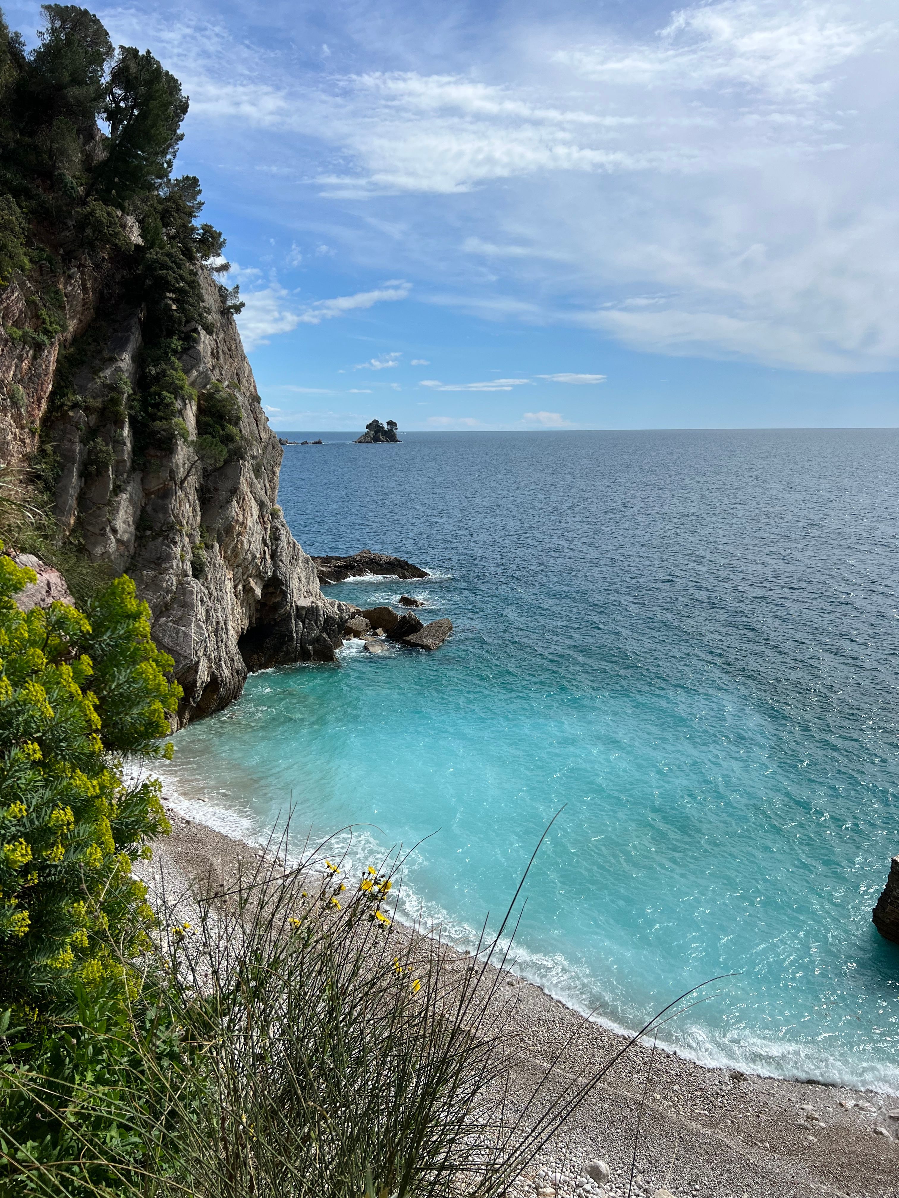 turquoise Adriatic sea against limestone cliffs
