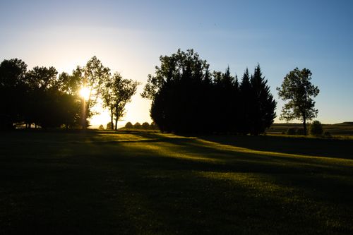 Free Peaceful sunset casting shadows over a tranquil field in Himeville, South Africa. Stock Photo