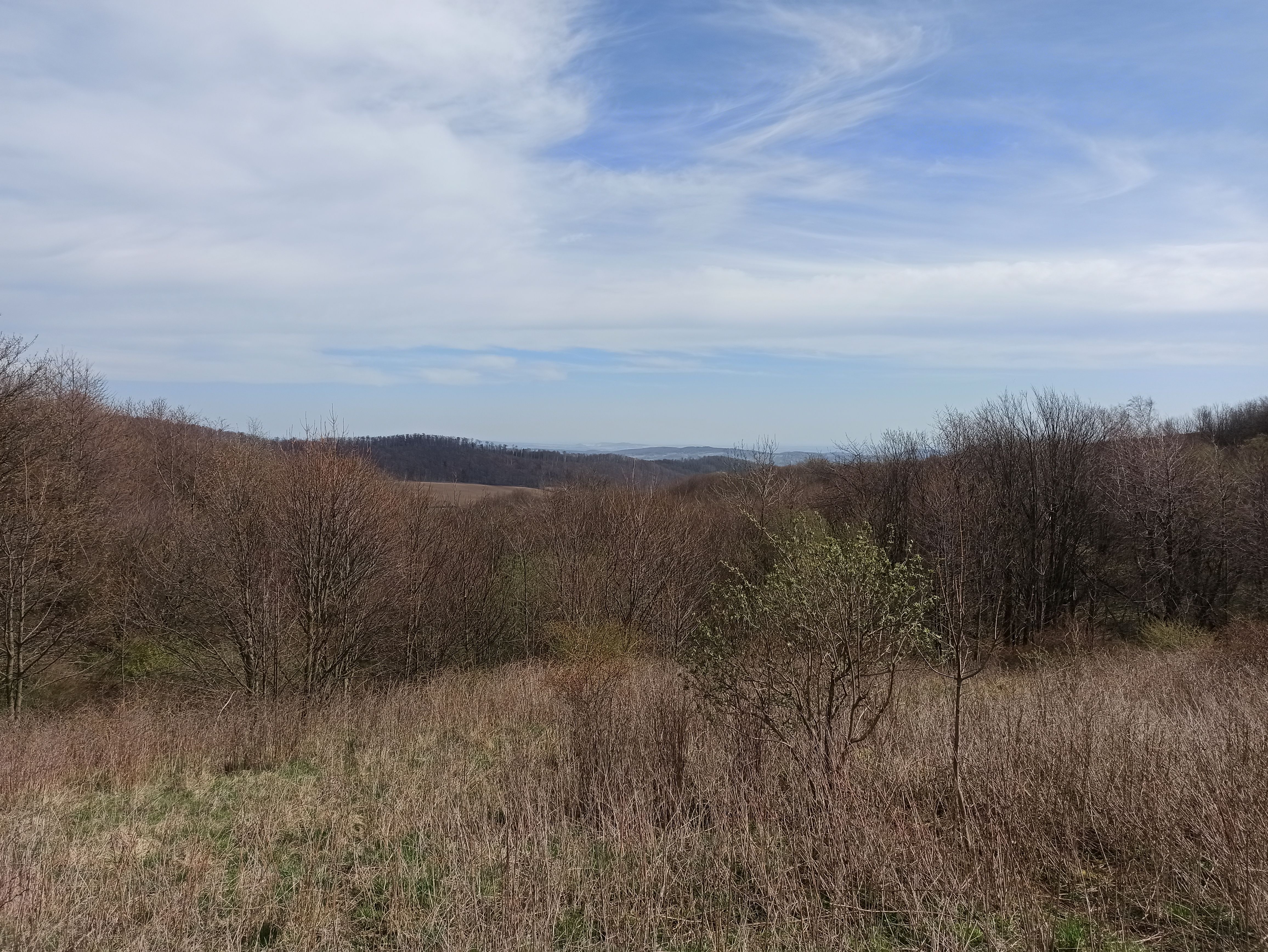 Bergpanorama mit ruhigem Tal und Wanderwegen