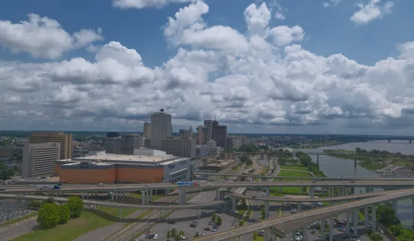 Le centre de Memphis vu du ciel