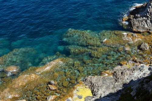 Free Stunning view of the rocky coastline in Provence with crystal-clear azure waters. Stock Photo