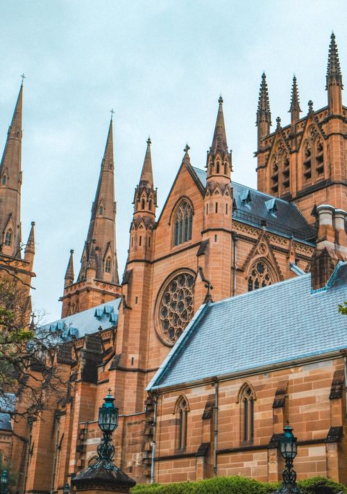 Free Explore the Gothic Revival architecture of St Mary's Cathedral in Sydney, Australia. Stock Photo