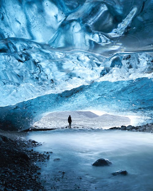 Man in Ice Cave