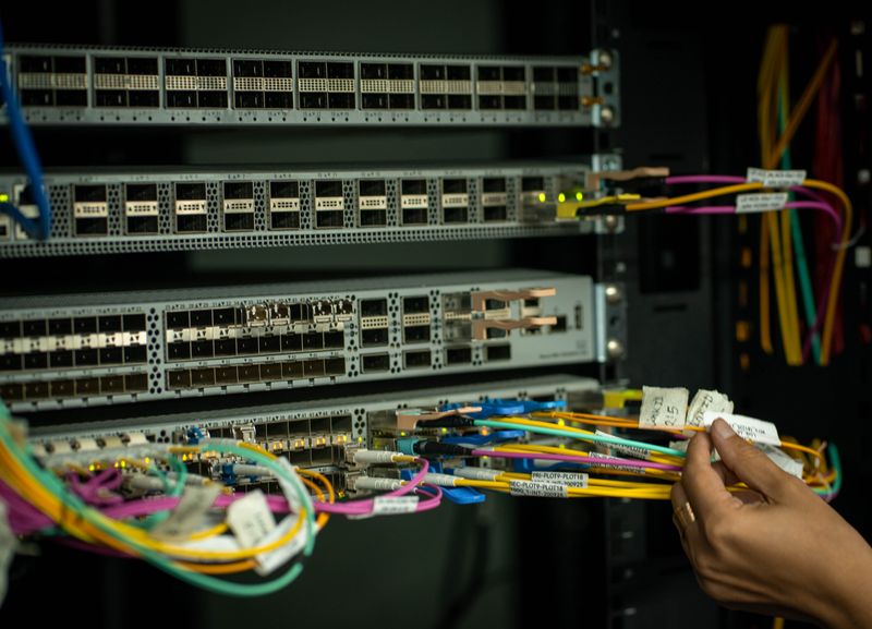 Modern Dallas office with professionally installed network infrastructure