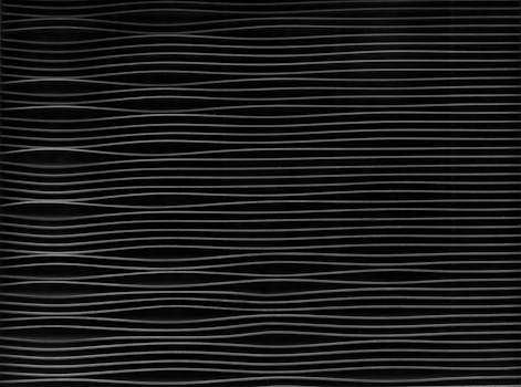Minimalist black and white pattern with wavy lines, perfect for backgrounds and abstract design projects.