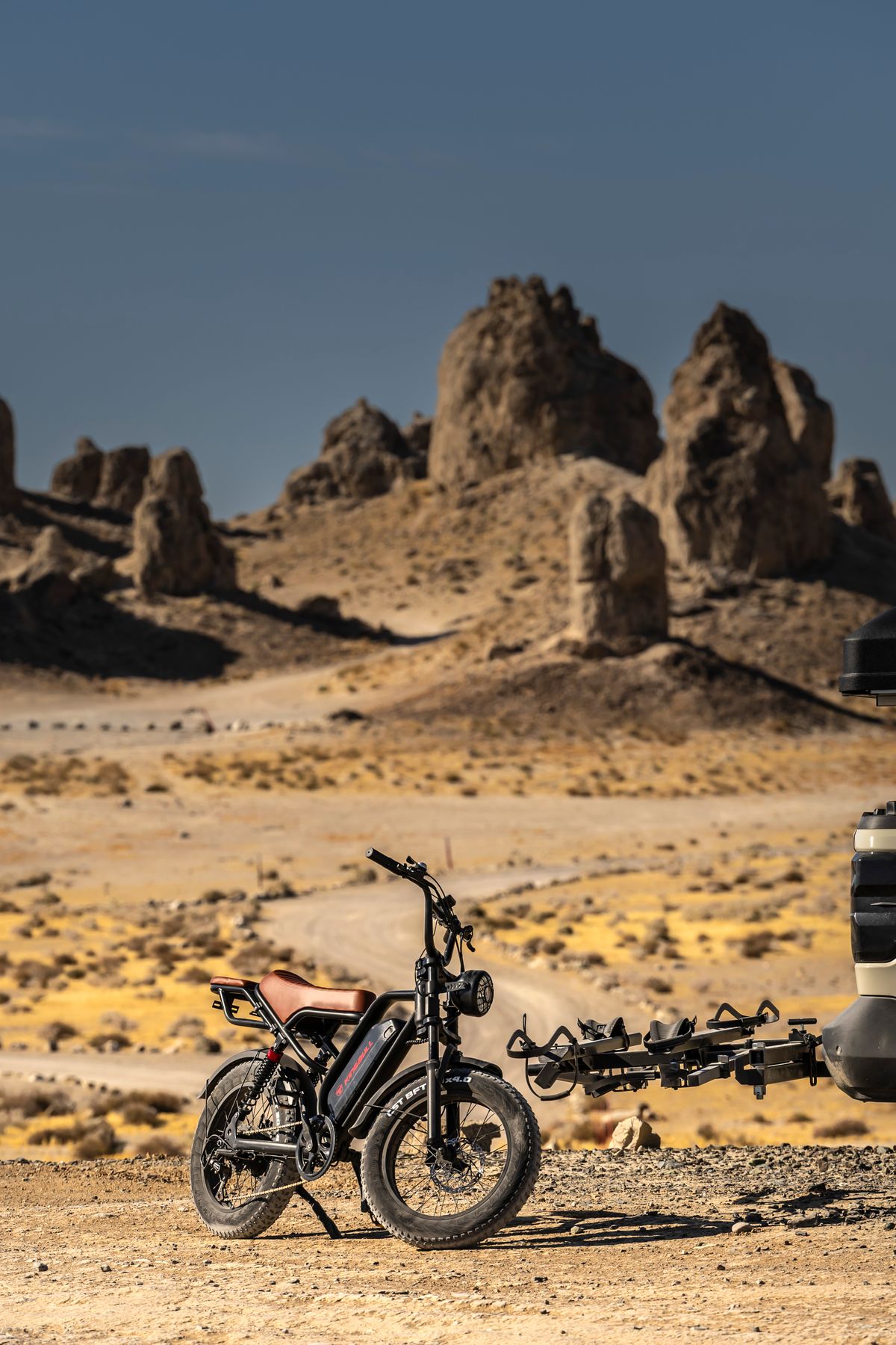 Electric bike in desert landscape