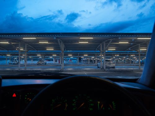 Free stock photo of dusk, parking lot, pov Stock Photo