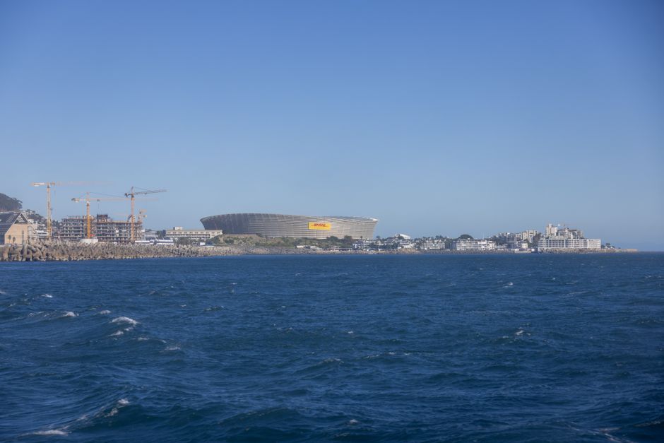 Rooftop hotel pool with Lion's Head in the background, Cape Town