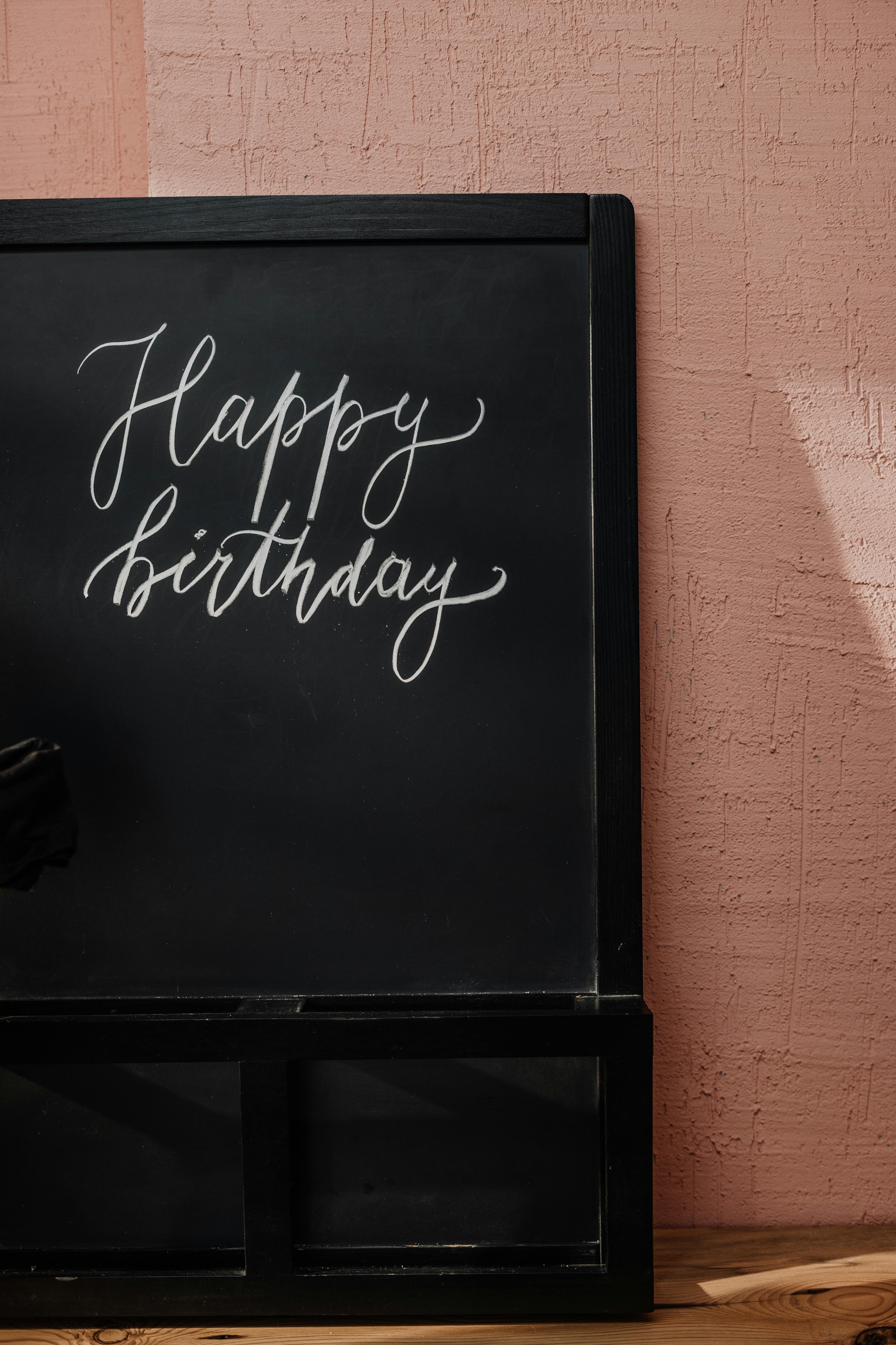 Happy Birthday Text on a Blackboard · Free Stock Photo