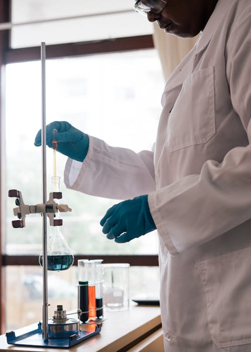 Free Crop pharmacist accomplishing research during chemical test Stock Photo