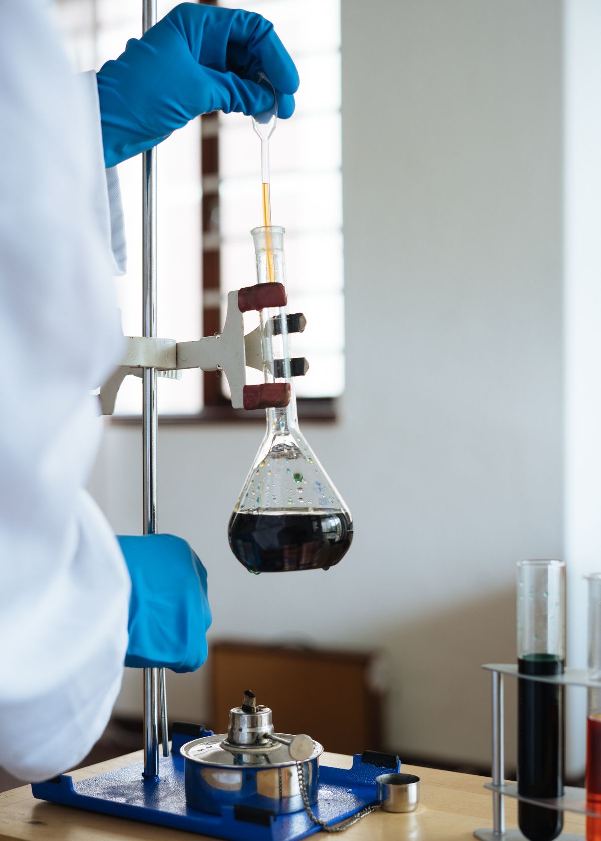 Pipettes in lab