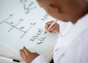 Photo Of Person Deriving Formula On White Board