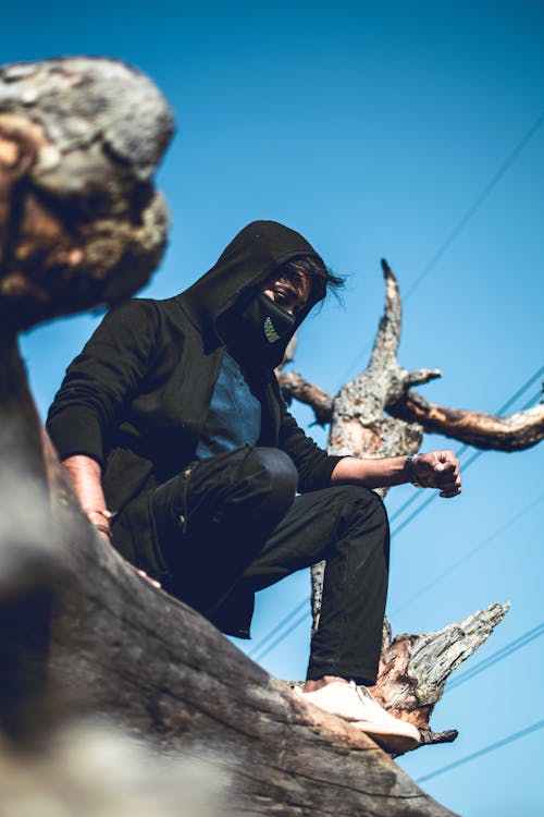 Základová fotografie zdarma na téma černá bunda, maskovaný