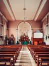 Church Interior with Empty Seats