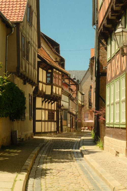 Free Discover the historic timber-framed architecture of Quedlinburg, Germany. Stock Photo