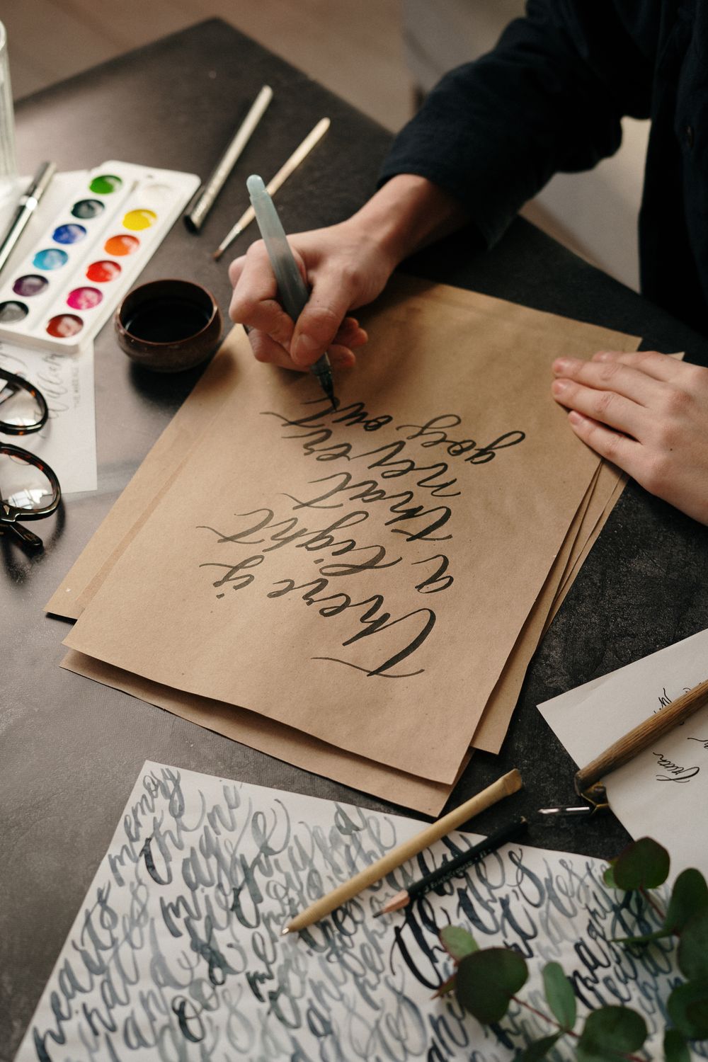 Person Doing Calligraphy · Free Stock Photo