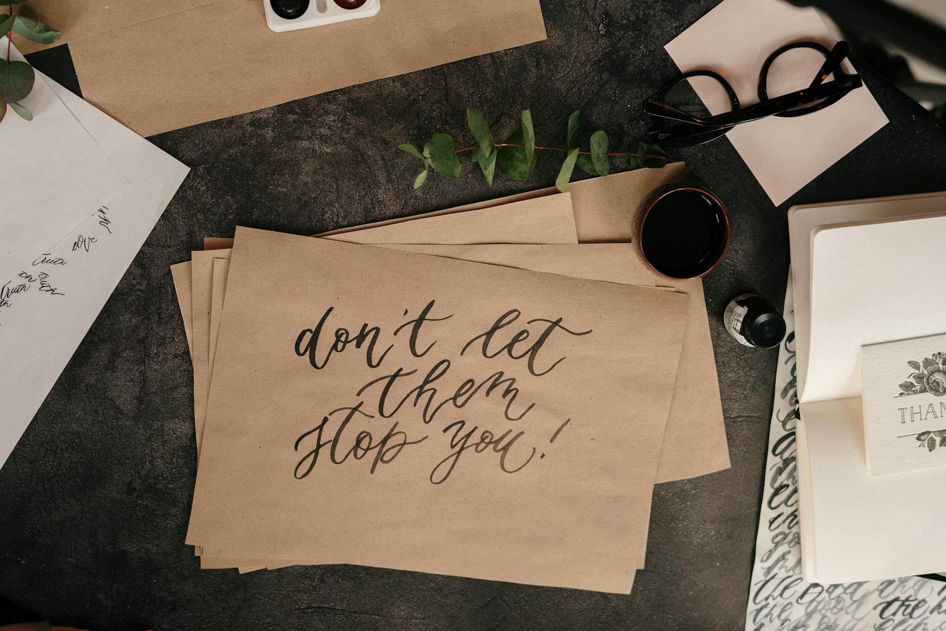 Motivational Statement written on Brown Envelope