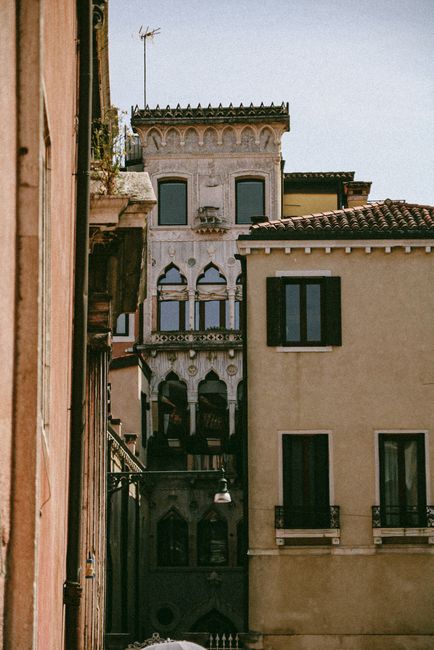 Captivating view of traditional Venetian Gothic architecture under warm daylight.