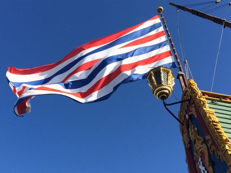 Blue White Red Striped Flag