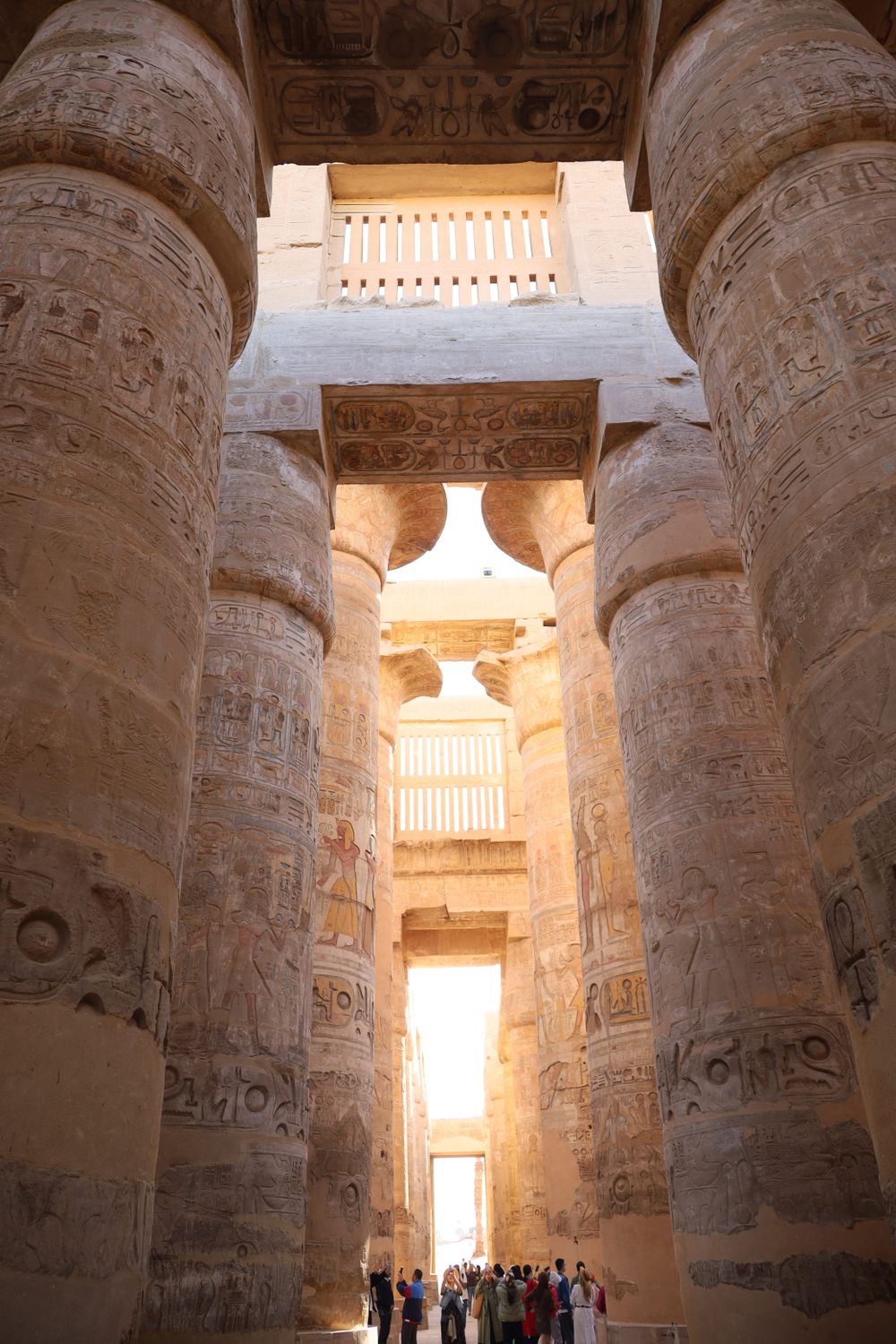 As colunas do Templo de Karnak, em Luxor
