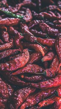 Vibrant close-up of fresh red chili peppers highlighting texture and color.