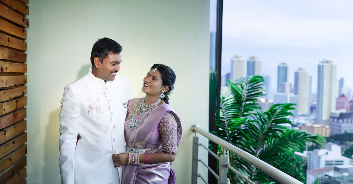 Couple celebrating their wedding day
