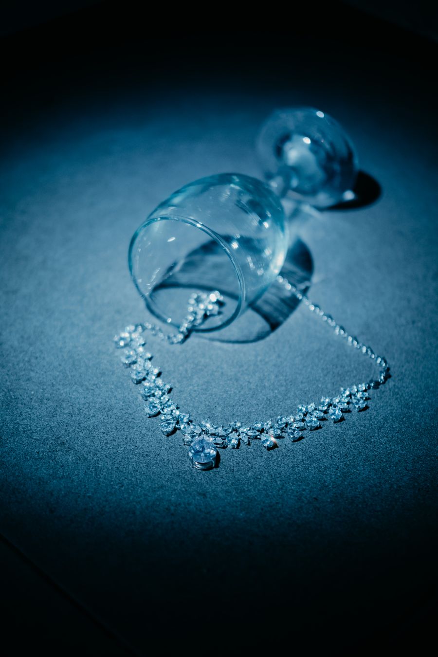 A diamond necklace styled with crystal